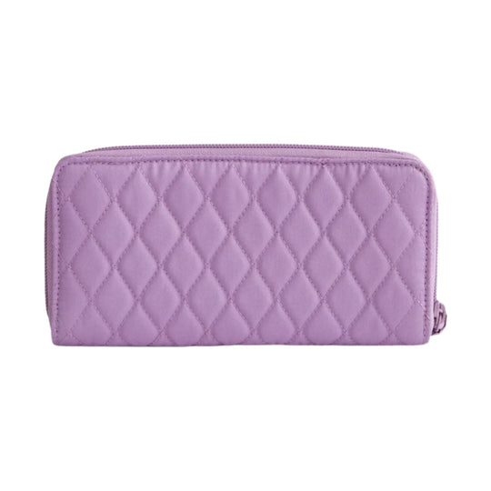 Lavender quilted zippered continental wallet