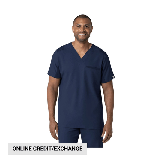 Wink Men's Utility V Neck Scrub Top - Navy - Lenny's Shoe & Apparel