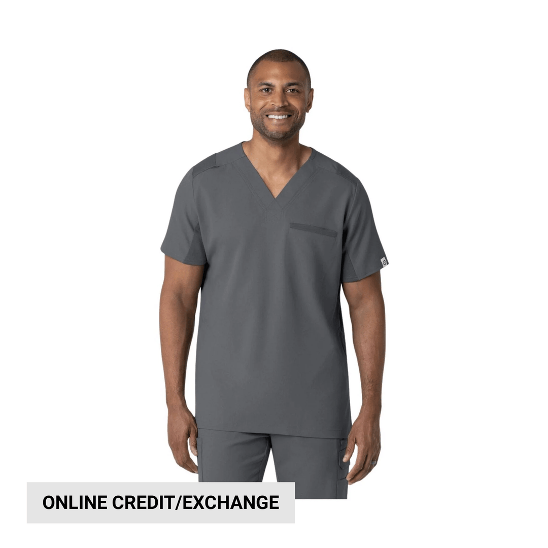 Wink Men's Utility V Neck Scrub Top - Pewter - Lenny's Shoe & Apparel