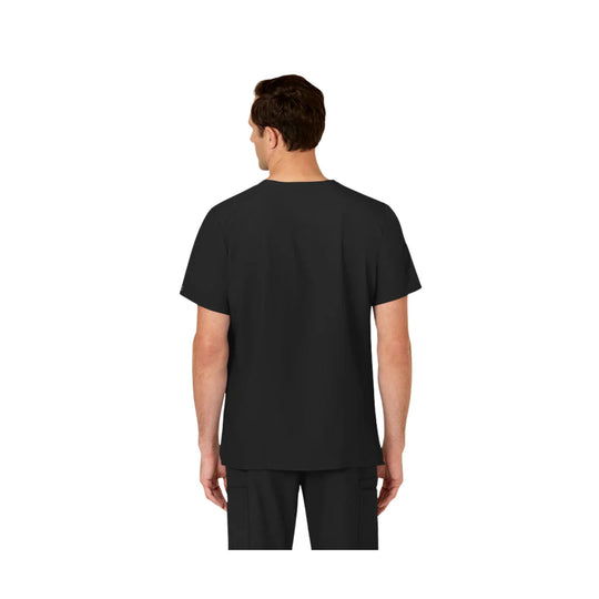 Black short-sleeve top shown from the back