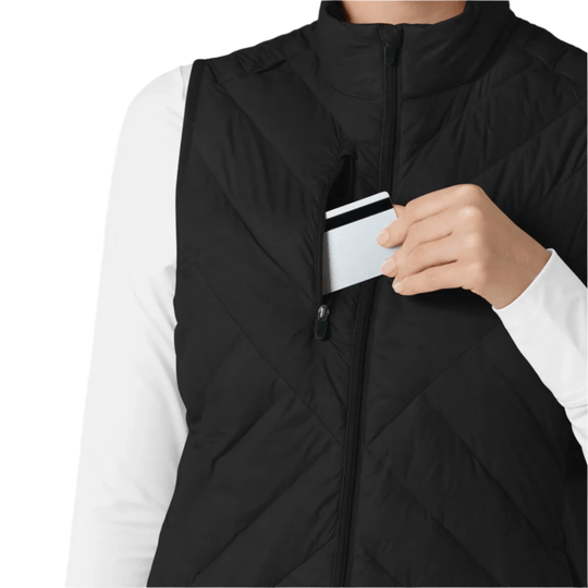 Wink Women's Quilted Scrub Vest - Black - Lenny's Shoe & Apparel