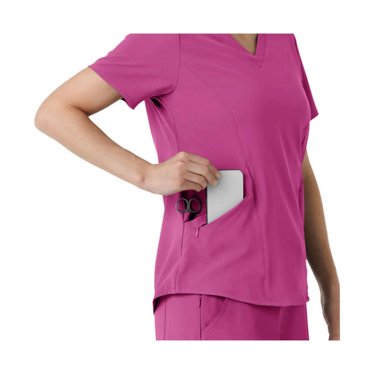 Wink Women's Renew V Neck Scrub Top - Raspberry - Lenny's Shoe & Apparel