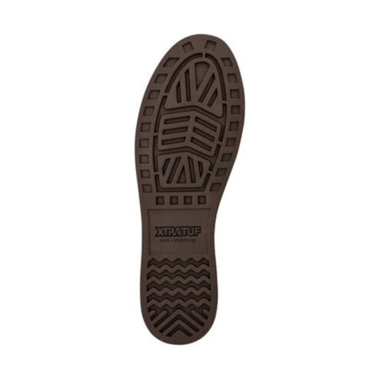 Brown boot outsole with XTRATUF branding and deep tread pattern