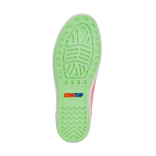 Green shoe outsole with XTRATUF logo and tread patterns