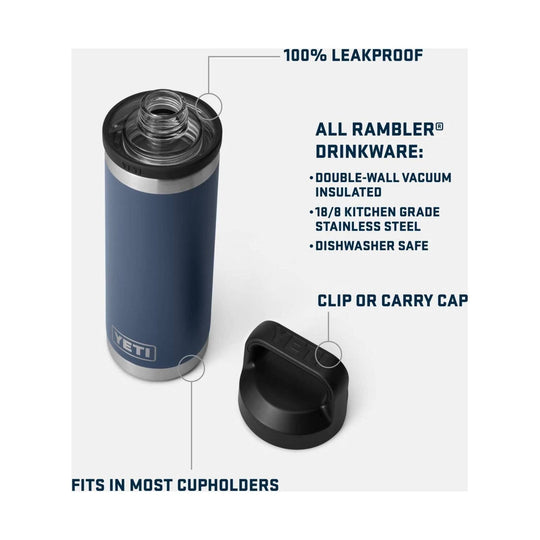 YETI Rambler 18oz Water Bottle With Chug Cap - Black - Lenny's Shoe & Apparel