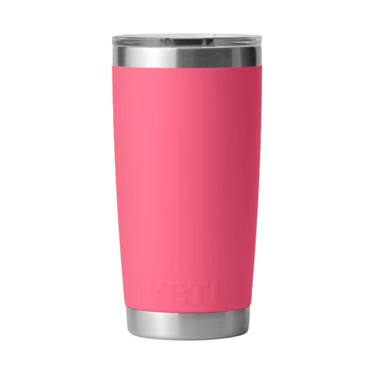 Pink insulated travel tumbler with stainless steel lid and base