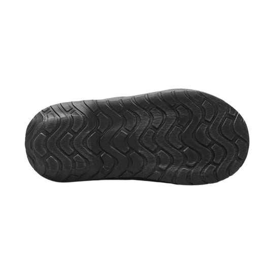 Black boot sole with wavy tread pattern