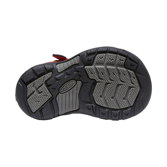 Black and gray sandal sole with KEEN logo