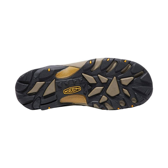 Black and tan rugged boot outsole with KEEN logo