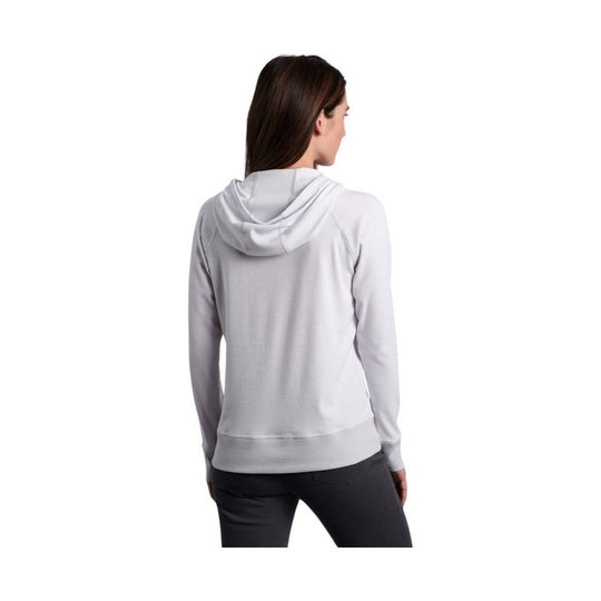 Light gray hooded pullover sweatshirt shown from the back