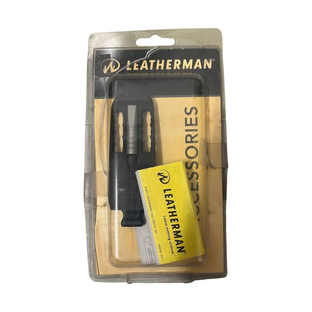 Leatherman accessory on retail blister card with black tool and yellow insert