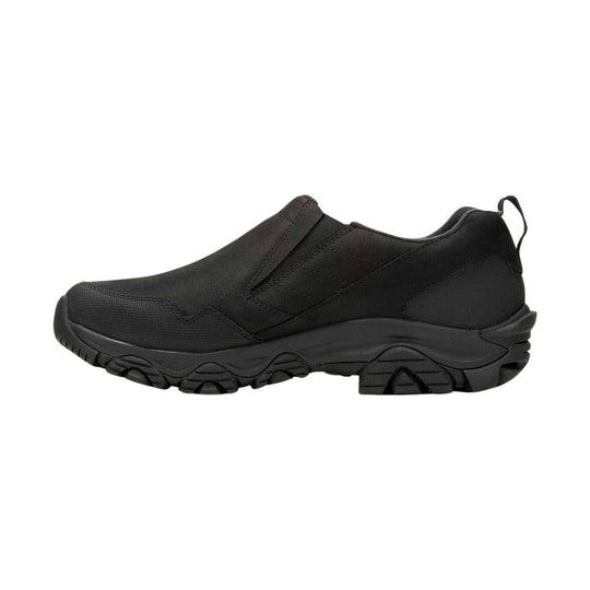 Black slip-on hiking shoe with rugged lug sole and heel pull tab