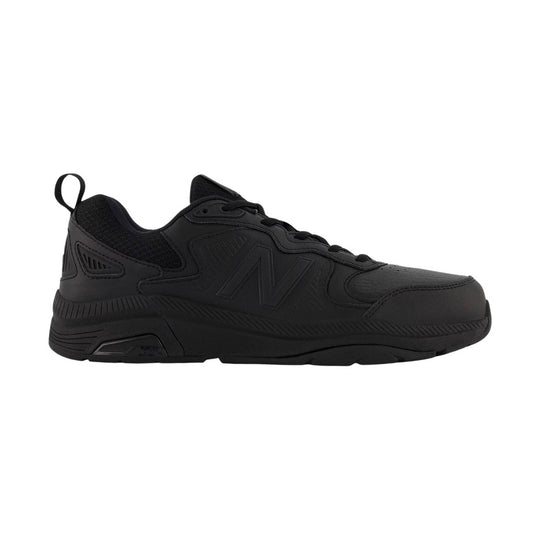 Black low-top slip-resistant work shoe with laces and textured upper