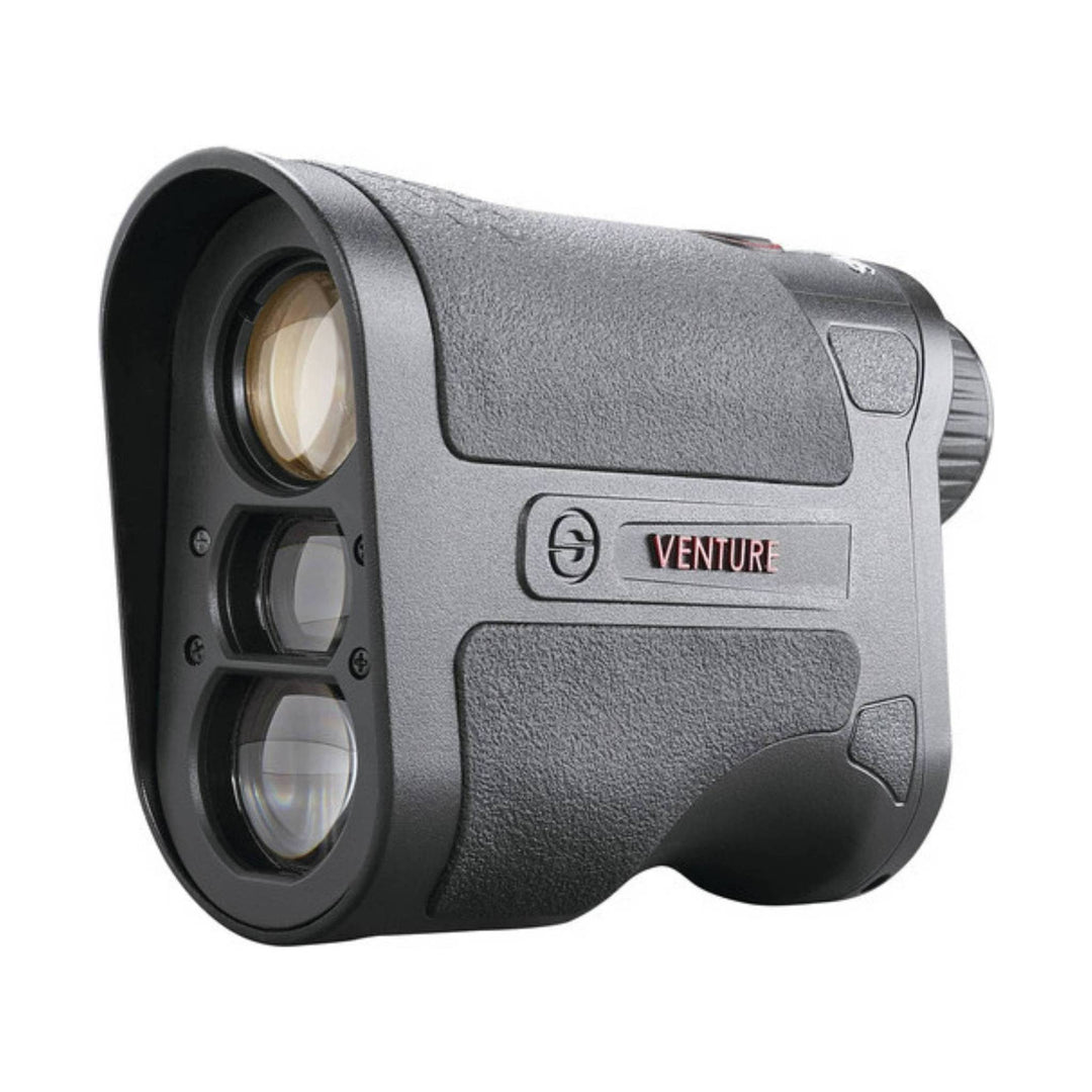 Black binocular-style rangefinder with three front lenses and VENTURE branding
