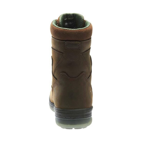 Brown insulated work boot shown from the back
