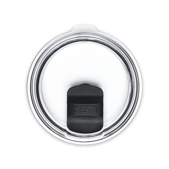 Clear tumbler lid with black YETI slider