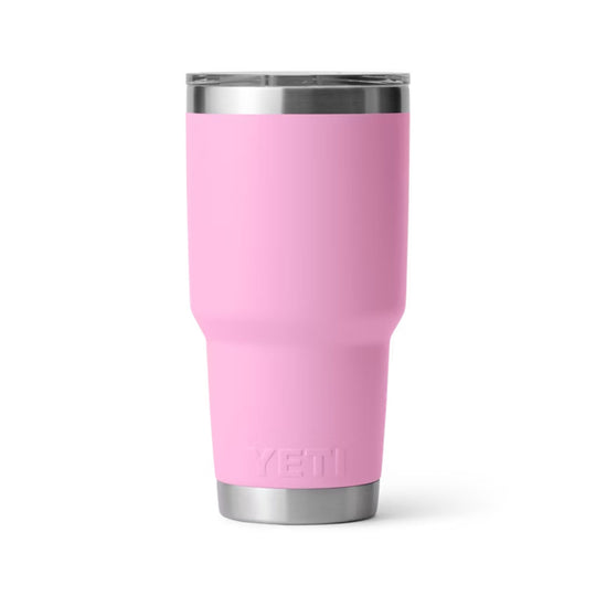 Pink stainless steel insulated tumbler with silver lid and base